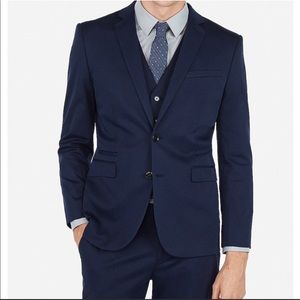 Express Slim Navy Cotton Blend Performance Jacket